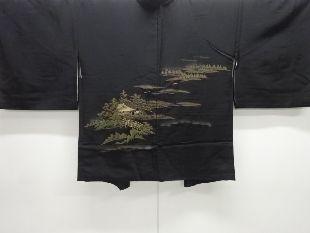 JAPANESE ANTIQUE HAORI / TAISHO ROMAN STYLE / SILK / WOVEN MANSION